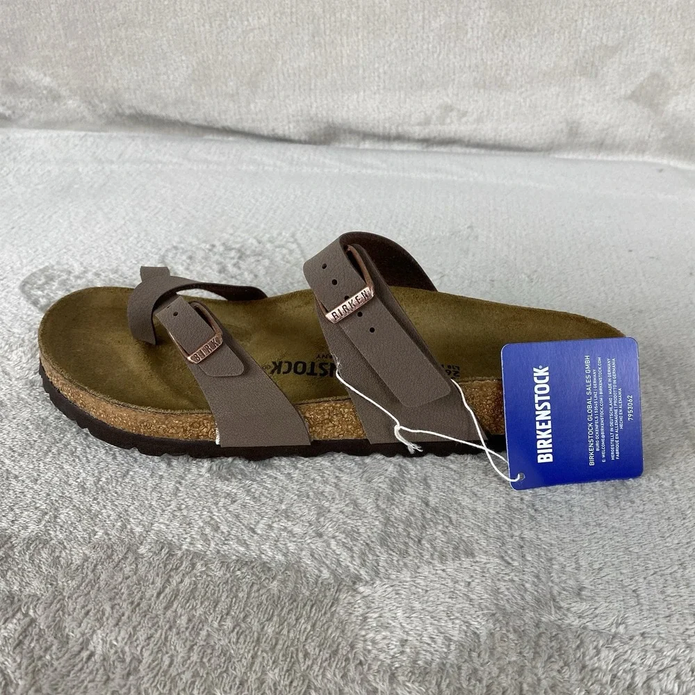 Birkenstock Mayari Sandals Womens US 10 EU 41 Mocca Birko-Flor Regular Fit NEW